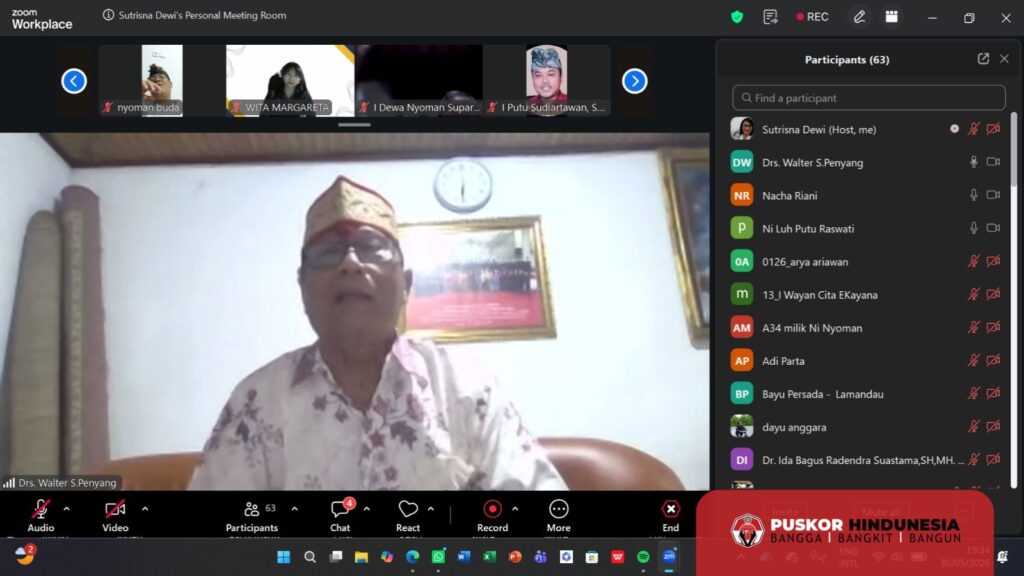 Sesi Webinar yang dilaksanakan 30 Mei 2026 Mengenal Hindu Kaharingan Lebih Dekat