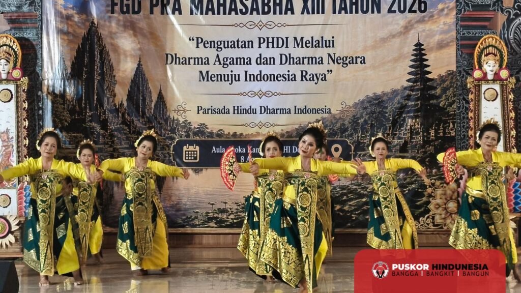 Tari Saraswati Puja yang Ditampilan Oleh Sekaa Tari Kawitan Dharma Nusantara Puskor Hindunesia Sebagai Pembuka
