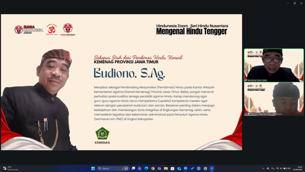 Budiono SAg Dalam Sambutannya selaku Pembimas Hindu Provinsi Jawa Timur