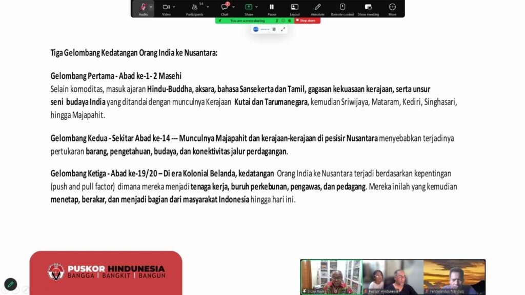 Penjelasan Drs N Siuaji Raja - Terkait Dengan 3 (tiga) Gelombang Kedatangan Orang India ke Indonesia